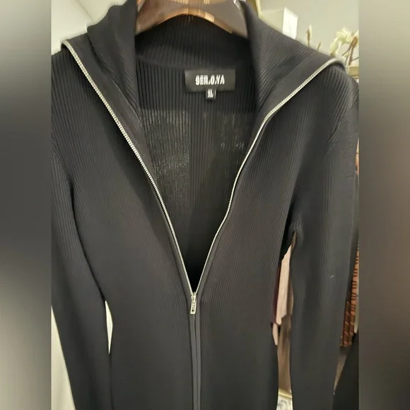 SER.O.YA Black Mini Dress with Silver Zipper (Brand New/Never Worn) NWT Size XL - Picture 9 of 11